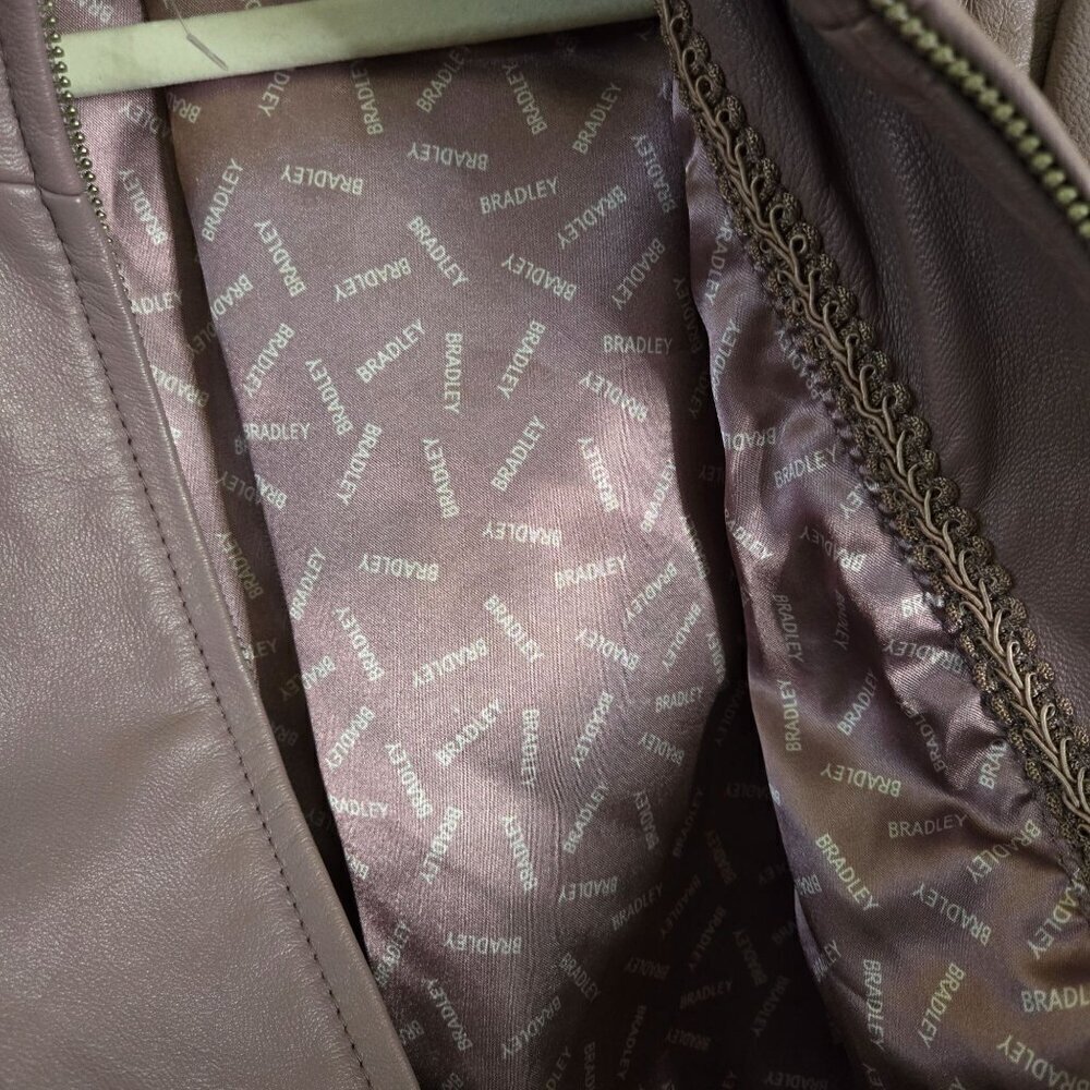 Bradley By Bradley Bayou Lavender Genuine Leather Jacket Size L - Picture 5 of 10